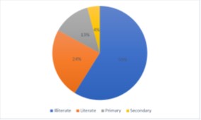 Education distribution by number of patients